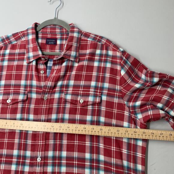 UNTUCKit Shirt 2XL Red Plaid Flannel Long Sleeve Casual Button Up Pockets - Picture 4 of 10